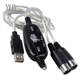 ♔wg♔ usb in-out midi cable converter pc to music keyboard adapter cord