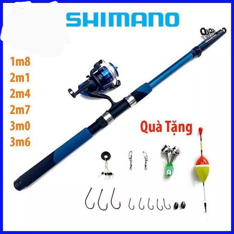 (Tặng 30k Phụ Kiện)-Bộ Cần Câu Máy Shimano Tặng Kèm Dây Cước Đủ Size