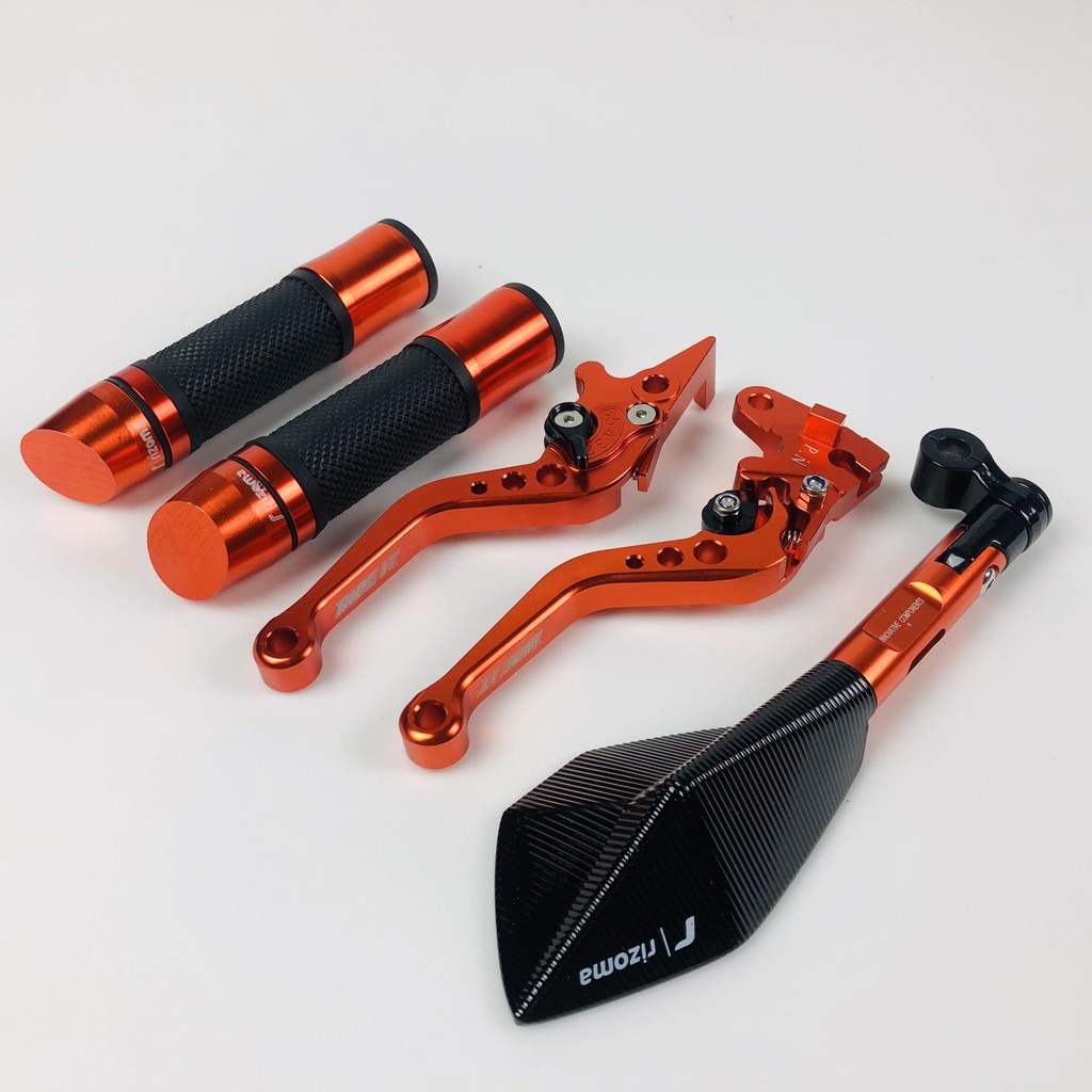 HÌNH THẬT Combo: 02 bao tay gù ý, 02 tay thắng  , 01 kiếng  chiếu hậu dùng cho các dòng xe -MÀU CAM