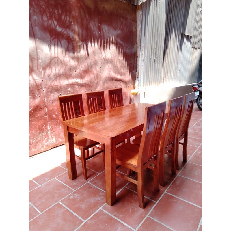 Bàn ghế ăn 6 ghế mặt liền (Chỉ ship khu vực miền Bắc ạ)