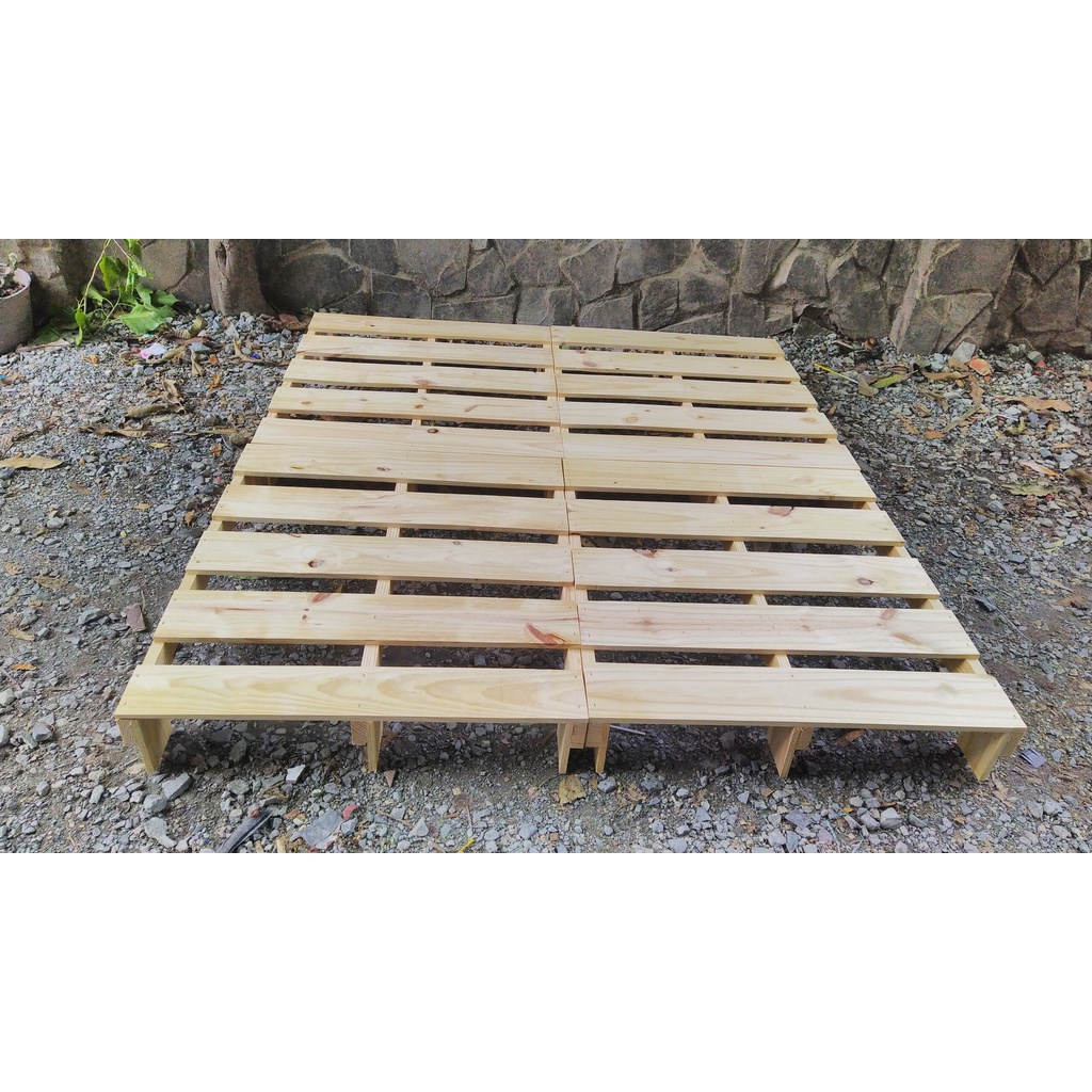 Giường pallet Gỗ mới - Gỗ thông dày chắc chắn 1m -1m8 PL02