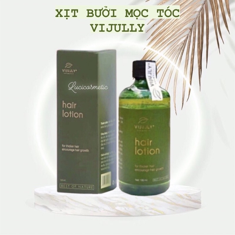 Xịt tóc bưởi vijully 120ml giúp làm dày tóc và giúp tóc giảm gãy rụng , mọc tóc con , bồng bềnh , lucicosmetic