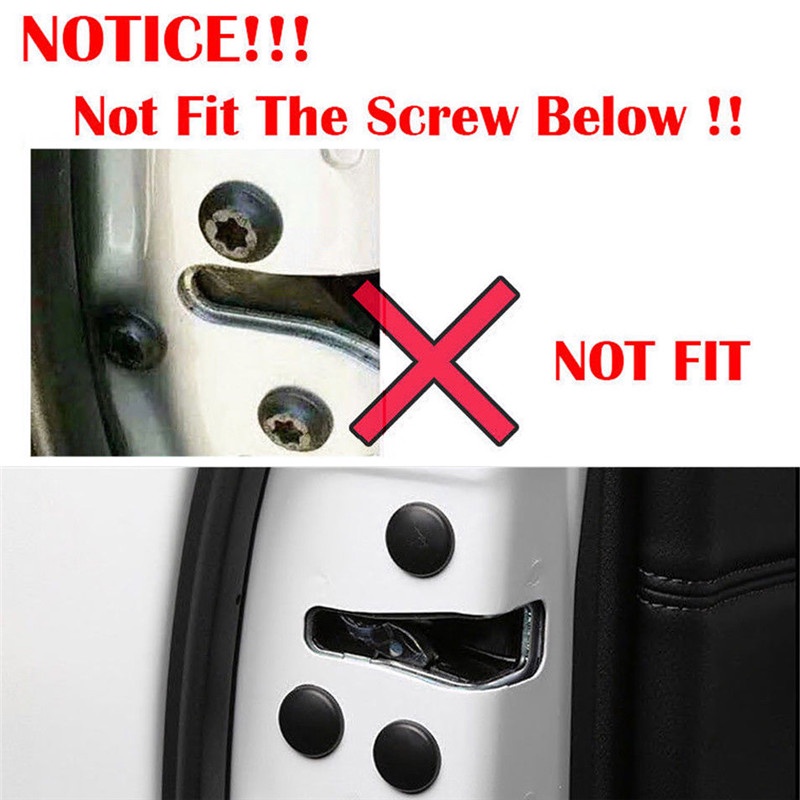 Bộ 12 Ốc Vít Mini 3M Dán Bảo Vệ Khóa Cửa Xe Hơi Chống Trầy Xước Màu Trắng Đen Thông Dụng