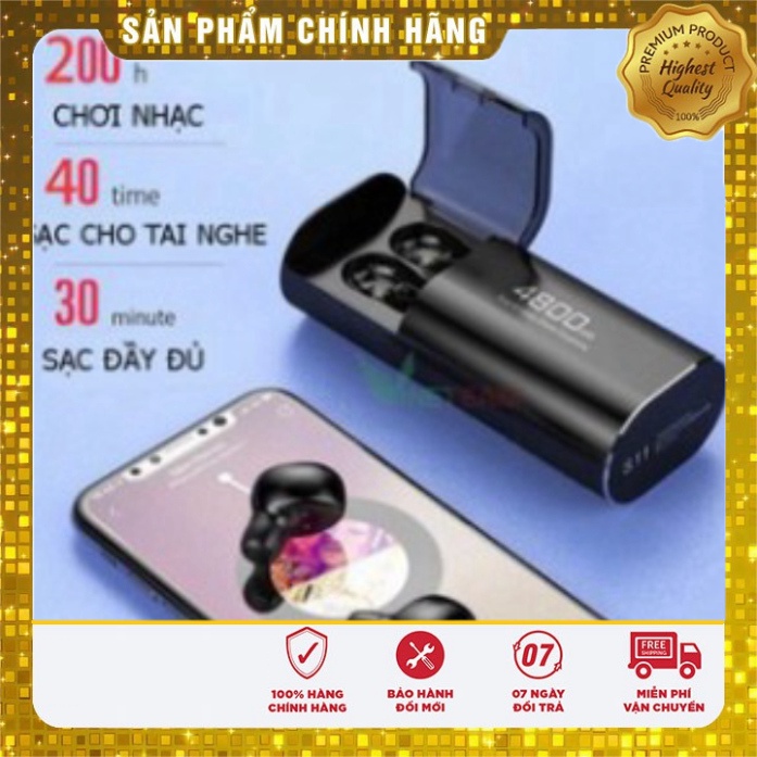 [FREE SHIP] ️🥇Top 1 Tai Nghe️🥇Tai Nghe Bluetooth True Wireless Amoi F9 - 4800, Kiêm Sạc Dự Phòng Đồng Hồ Hiện Thị % Pi