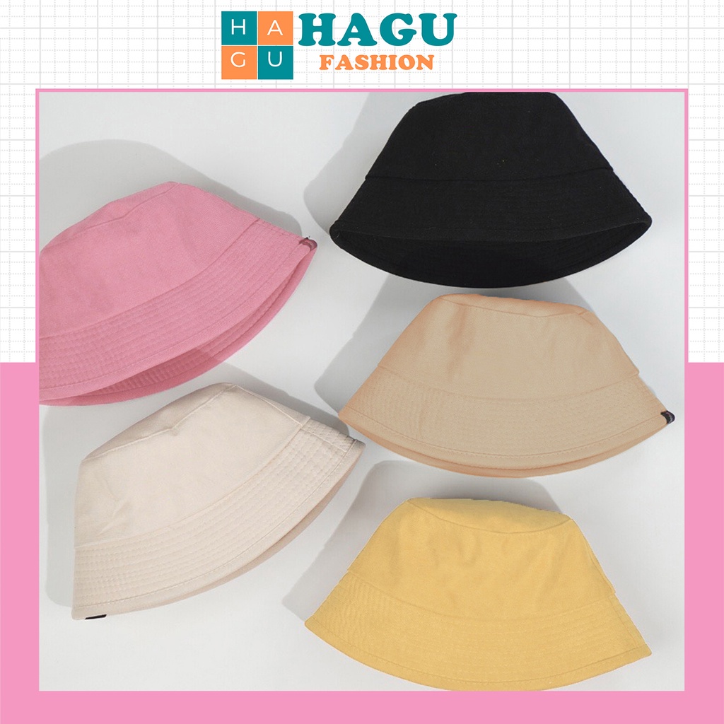 Mũ bucket trơn Hagu Nón tai bèo vành cụp trơn nhiều màu sắc Ulzzang form unisex nam nữ