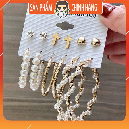 Khuyên Tai Hình Tròn, Vòm, Họa Tiết, Hình Học, Ngọc Trai Thời Trang Phong Cách HÀN QUỐC NHẬT BẢN  Bông Tai Cho Nữ