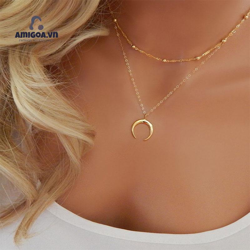 Vòng cổ Hai Lớp Mạ Vàng Thời Trang Dành Cho Nữ