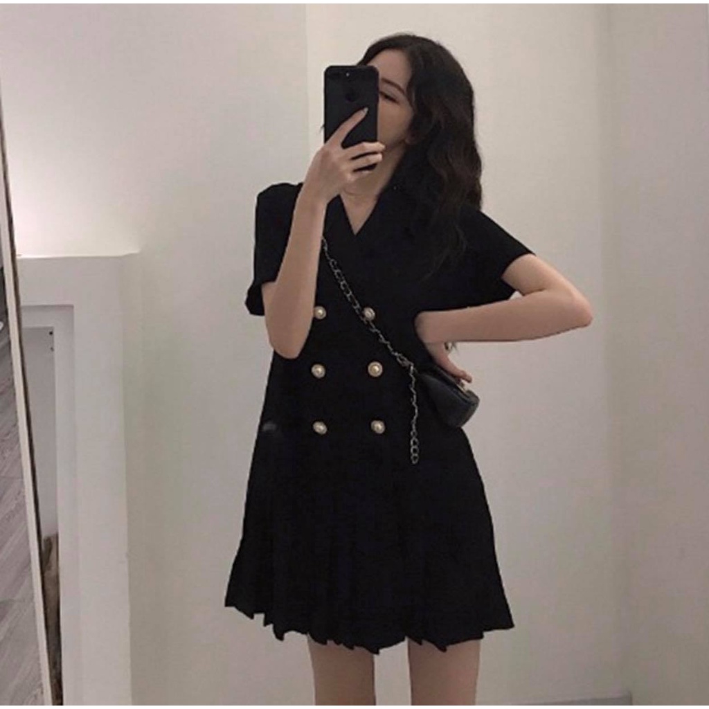 Đầm cổ vest bigsize cao cấp