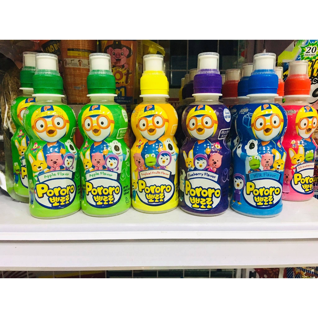 NƯỚC UỐNG TRẺ EM PORORO ĐỦ VỊ CHAI 235ML