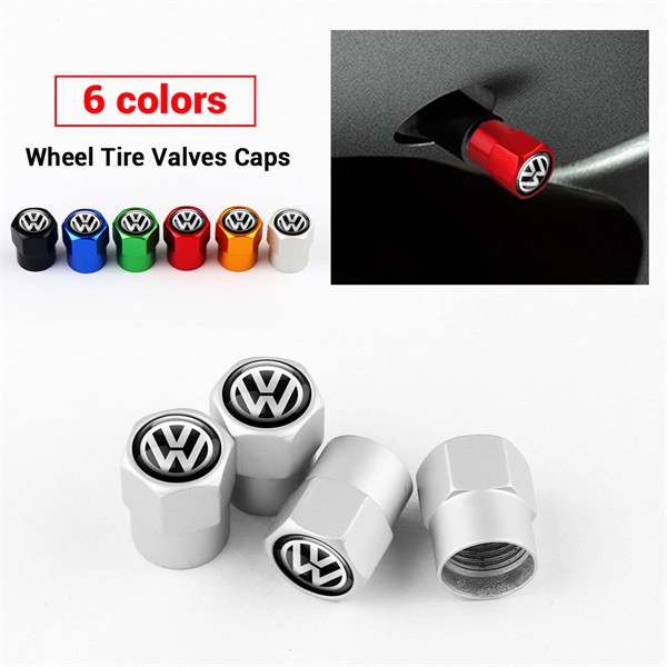 Nắp Van Bánh Xe Bằng Nhôm Hình logo Volkswagen V/W POLO Tiguan Passat B5 B6 B7 Golf MK6