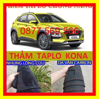Thảm taplo kona da vân carbon-nhung lông cừu