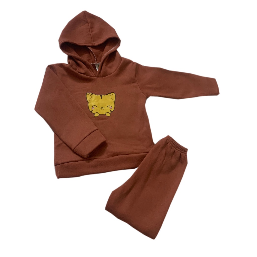 Đồ bộ thu đông cho bé dài tay có mũ, bộ nỉ lông trẻ em hàng xuất khẩu