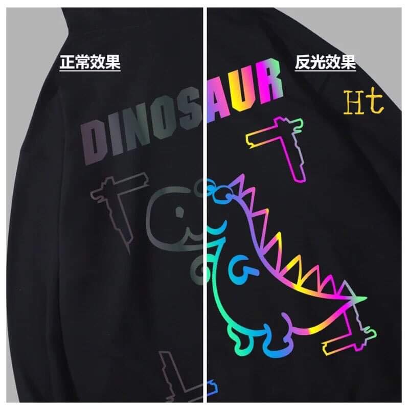 Áo hoodie khủng long Dino phản quang 7 màu HTH0121
