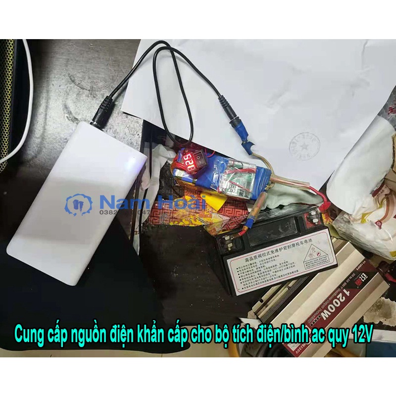 Box sạc dự phòng 7 cell out 9V/12V sử dụng cho các thiết bị điện tử