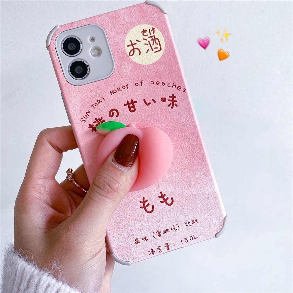 Ốp điện thoại da silicon mềm hình quả đào cho iPhone 6 / 6S / 7 / 8 Plus X XR Xs Max 11/12 Pro Max | BigBuy360 - bigbuy360.vn
