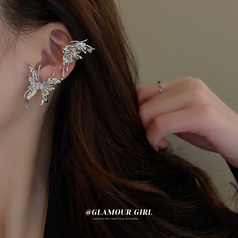 Bông Tai Hình Bướm Đính Đá Phong Cách Âu Mỹ