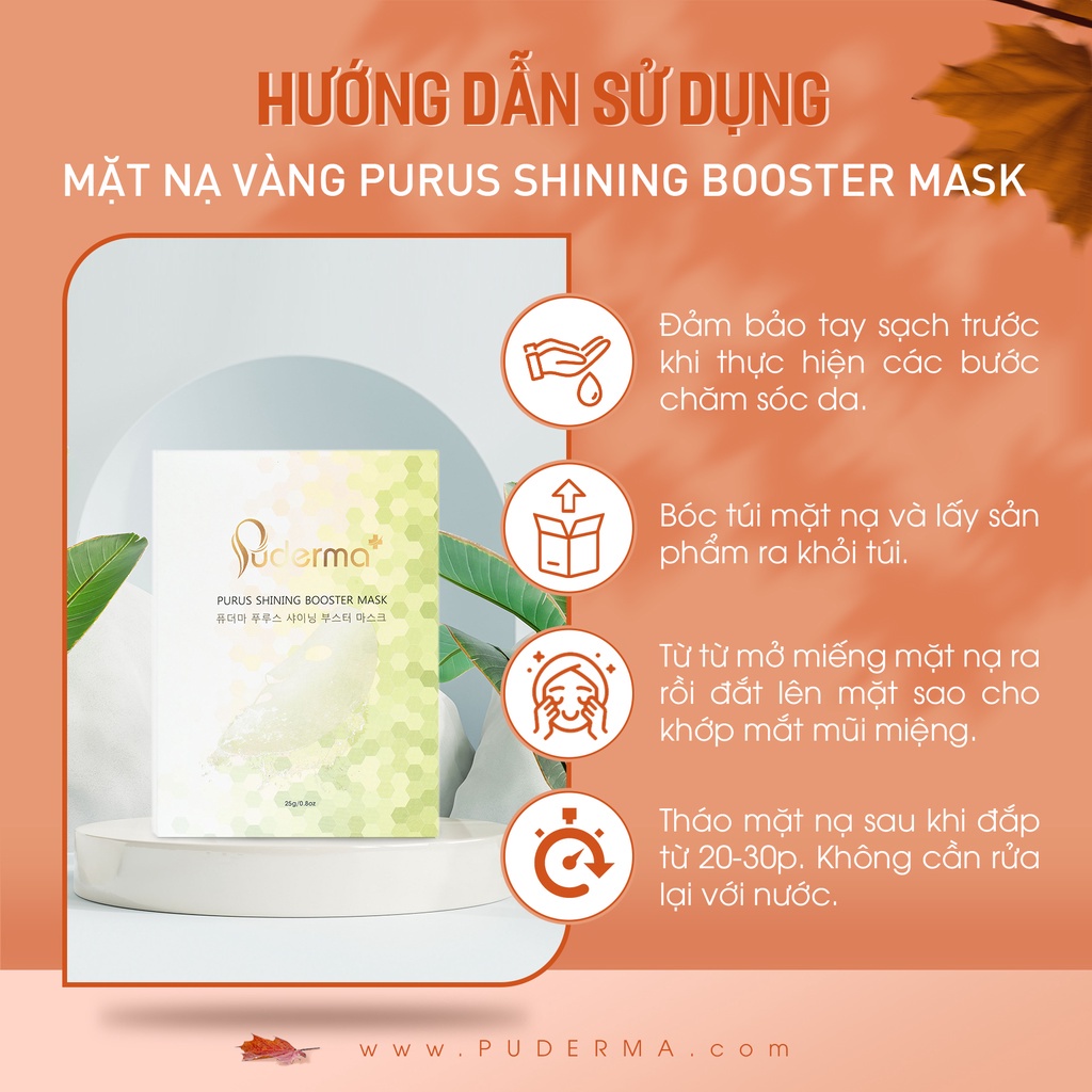 Mặt Nạ Vàng Puderma Cung Cấp Độ Ẩm Và Dưỡng Chất Cho Da, Ngăn Ngừa Nếp Nhăn Cho Da, Làm Mờ Vết Nám, Vết Thâm