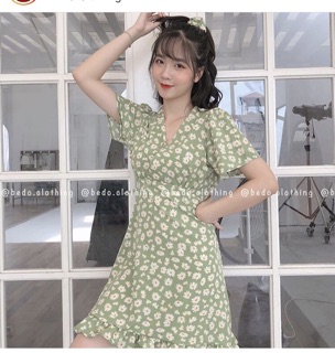 ✨Đầm Cổ V Chân Bèo Hoa Cúc