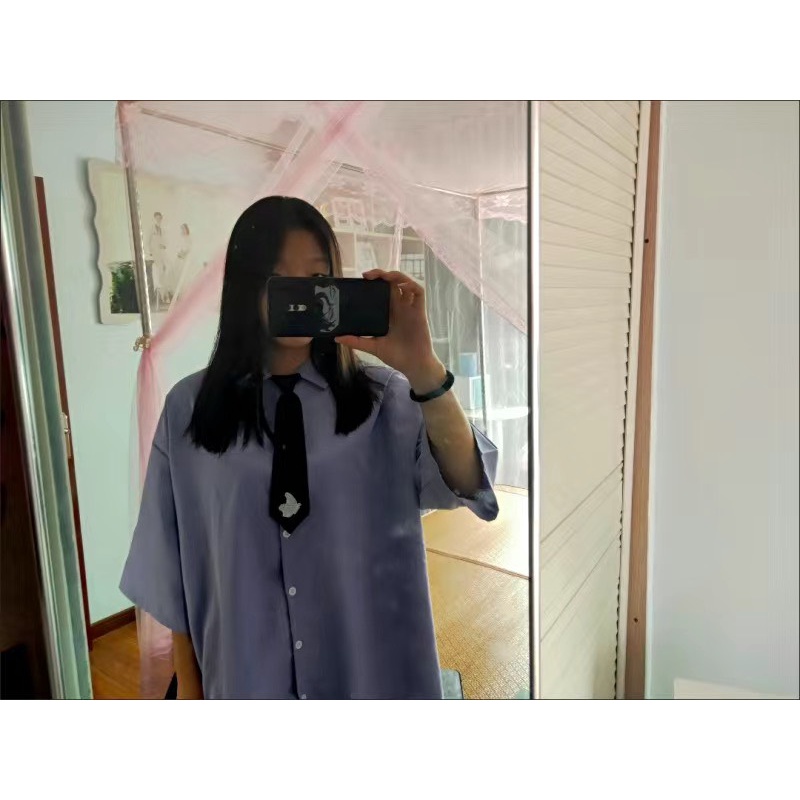 Áo sơ mi tím phối cavat cá tính Super Bigsize đến 150kg