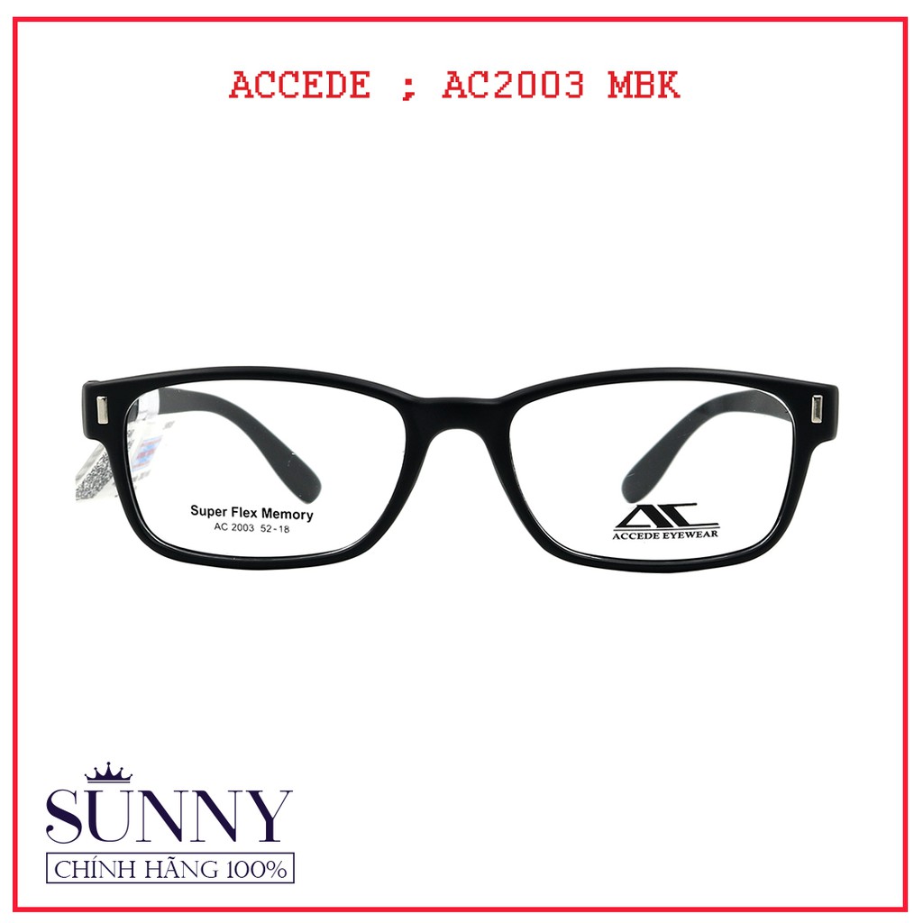 Gọng kính Accede AC2003 unisex (nhiều màu) chính hãng, thiết kế dễ đeo bảo vệ mắt
