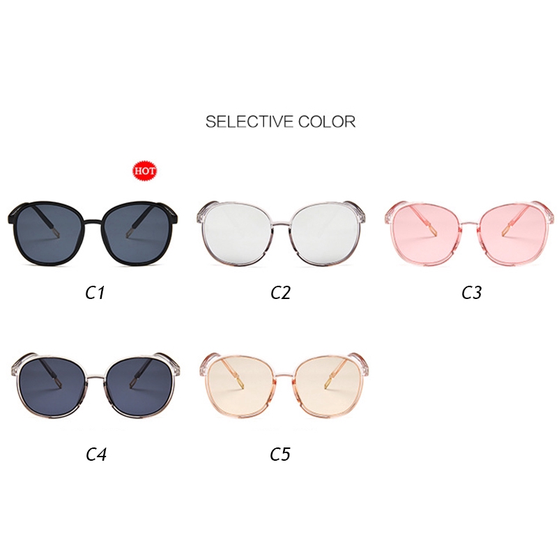 Kính Mát Gọng Tròn Chống Tia Uv Phong Cách Hàn Quốc