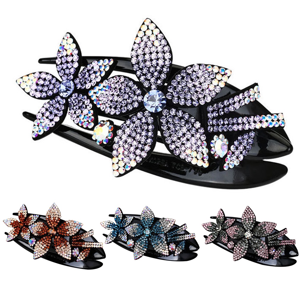 Kẹp Tóc Đính Đá Hình Hoa Xinh Xắn Cho Nữ