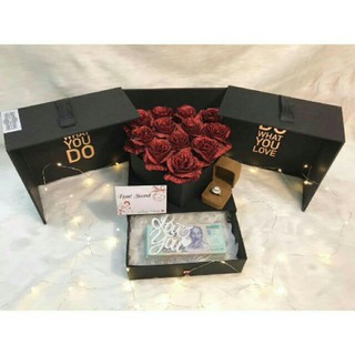 Quà valentine, quà sinh nhật. Hộp Hoa sáp trái tim cao cấp.