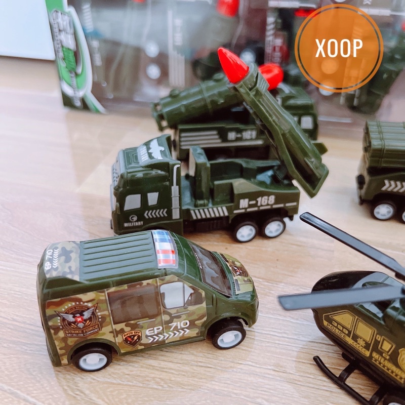 Sale !!! Đồ chơi ! Hộp 6 xe phương tiện quân đội chiến đấu cho bé H2   shop phúc yến