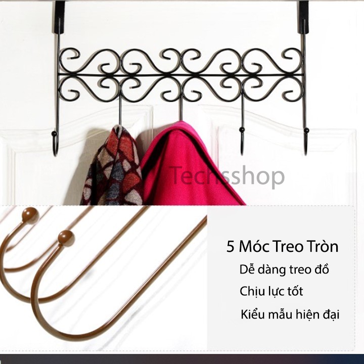 Móc Treo Đồ Sau Cửa 5 Móc - Móc Treo Đồ Trên Khung Cửa Sổ