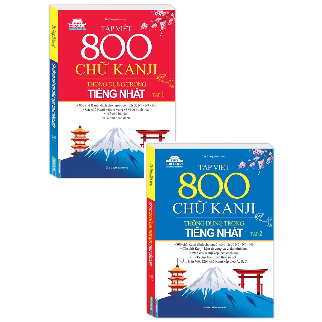 Sách - Combo Tập viết 800 chữ KANJI thông dụng trong tiếng Nhật (2 cuốn)