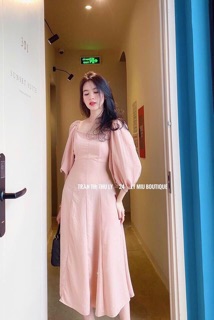 ĐẦM MAXI TAY PHỒNG CỔ U (KÈM HÌNH THẬT)