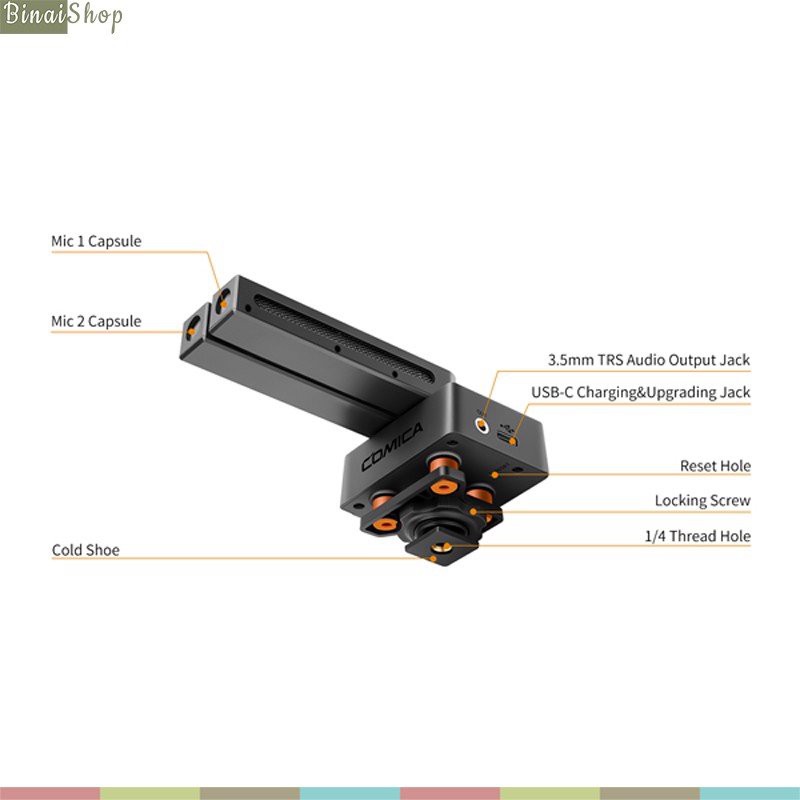 [Mã 155ELSALE giảm 7% đơn 300K] Comica Traxshot - Micro Super Cardioid, Thu Âm Định Hướng Cho Máy Ảnh, Điện Thoại