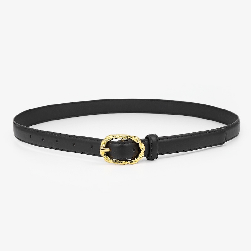 Thắt Lưng Màu Trơn Có Khóa Màu Vàng Kim Thời Trang Cao Cấp Phong Cách Nhật Bản Cho Nữ