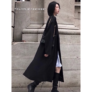 Tklihn áo khoác vest ulzzang dáng dài phong cách retro hàn quốc 2023 áo khoác măng tô hot trend 2023