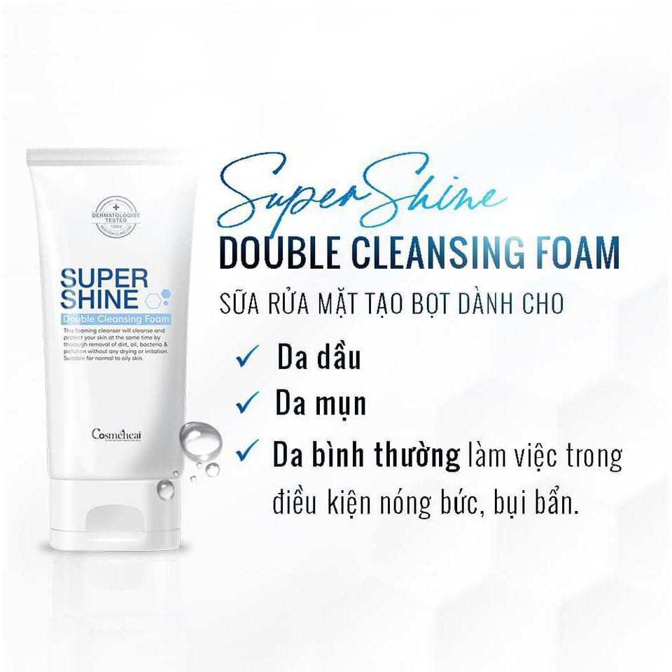 Sữa rửa mặt tạo bọt Cosmeheal Suppershine Double Cleansing Foam cho da dầu, da mụn,da bình thường