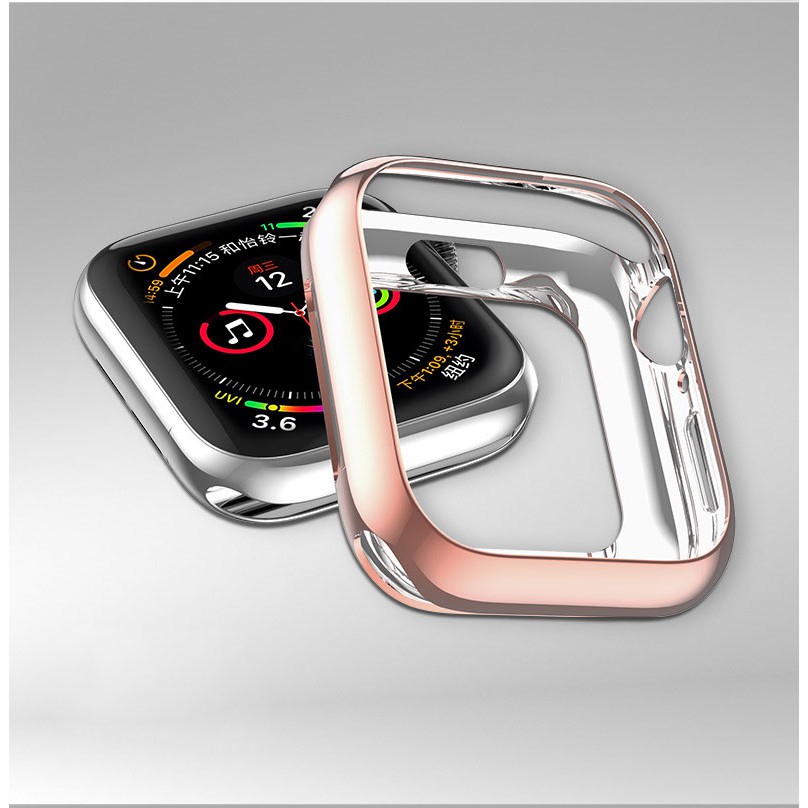 Ốp Case Bảo Vệ TPU Mạ Chrome Hoco Cho Apple Watch Series 4/ 5/ 6/ SE Size 40/44mm_ Hàng Chính Hãng