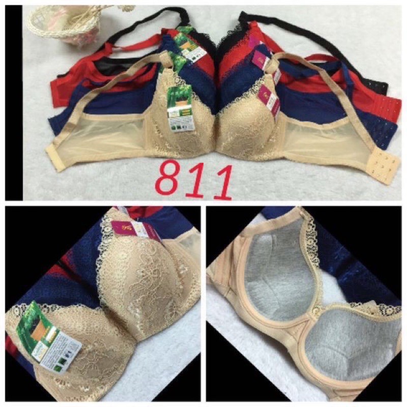 áo lót 811 ren đệm mỏngchất ren sợi tre bên trong lót cổ totton vi đeo thật em tự quay a