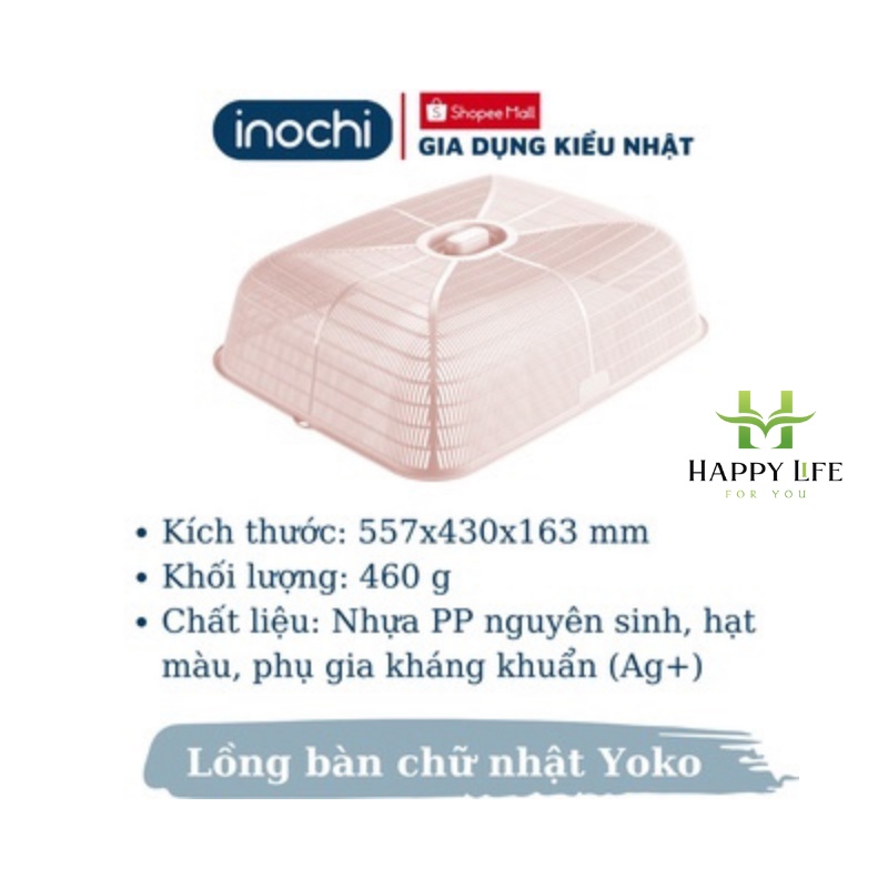 Lồng bàn giữ nhiệt, lồng bàn đậy thức ăn chữ nhật cao cấp Yoko INOCHI tiêu chuẩn Nhật Bản  - Happy Life 4U