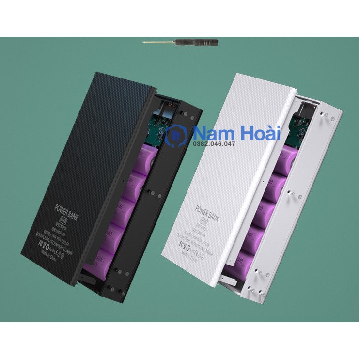 Box sạc dự phòng không dây 5W 18650 Model CX5-Qi(CHƯA CÓ PIN)(Có thể tháo lắp để thay pin dể dàng)