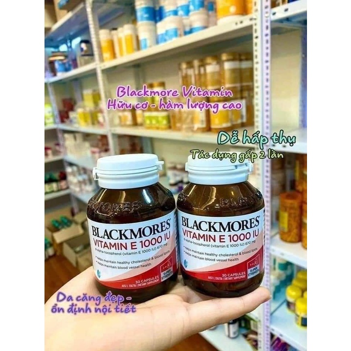 Viên uống Vitamin E 1000 IU Blackmores, 30 viên của Úc giúp tóc mềm mượt đẹp da