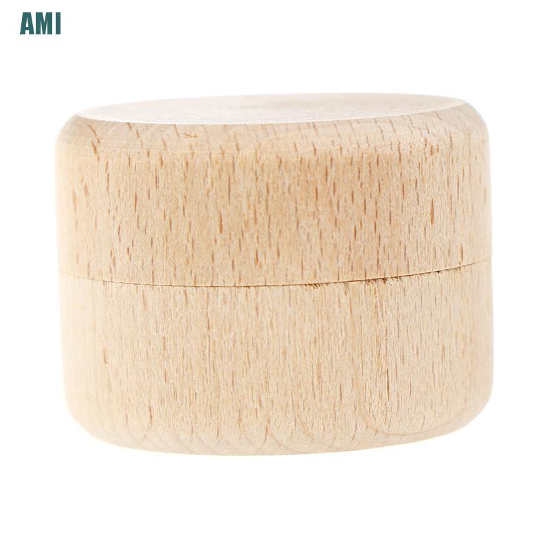 (D) Hộp Gỗ Tròn Đựng Nhẫn Cưới