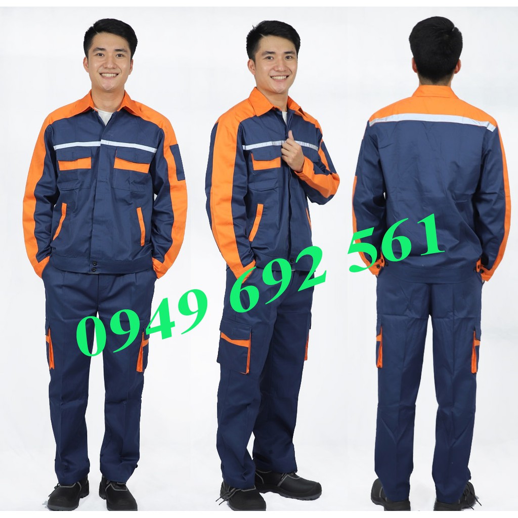 Quần áo bảo hộ phối màu, túi hộp phản quang KS 03
