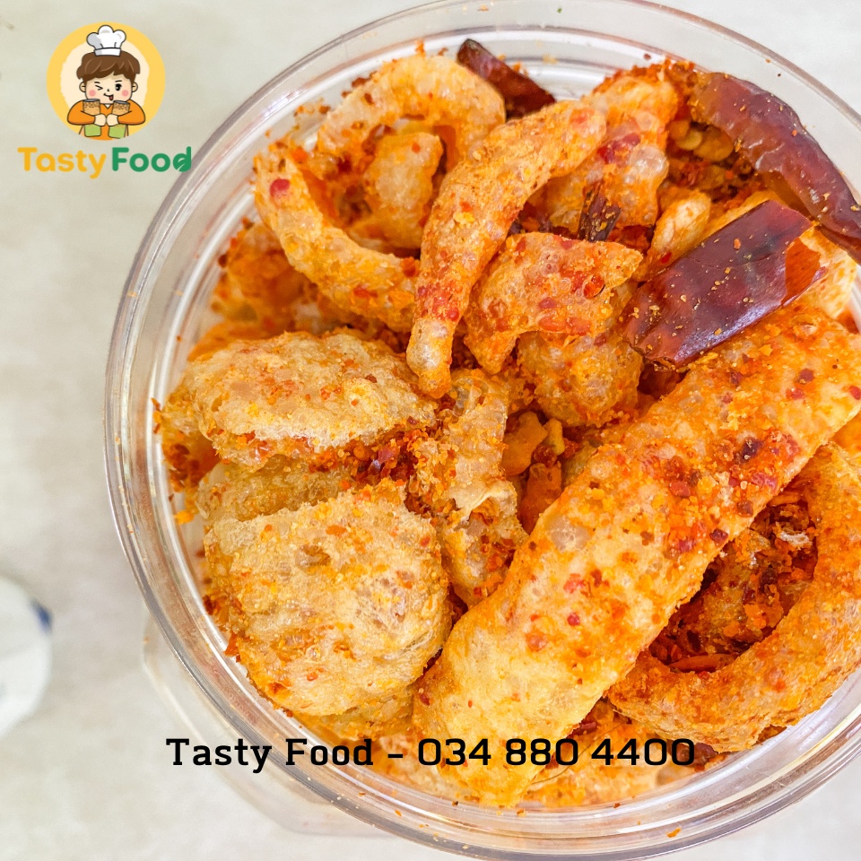 [Hũ vuông] 500G Hũ Da Heo Muối Ớt Tasty Food| Hàng chất lượng loại nhất | HOÀN ĐỔI 100% nếu không như mô tả