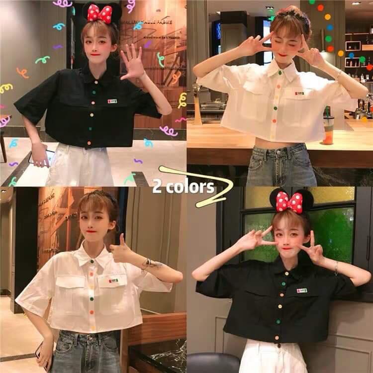 Áo croptop tay lở có cổ cực xinh