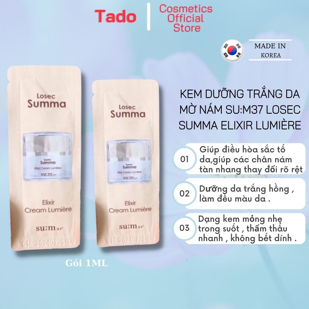 Kem dưỡng trắng da mờ nám Sum losec summa elixir cream gói 1ml - kem dưỡng da mặt không bết dính - Tado Cosmetics Store