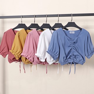 Áo croptop dây rút giữa cho người béo mập - ABEO070