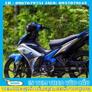 Tem rời ex 2011 dán xe trắng xanh