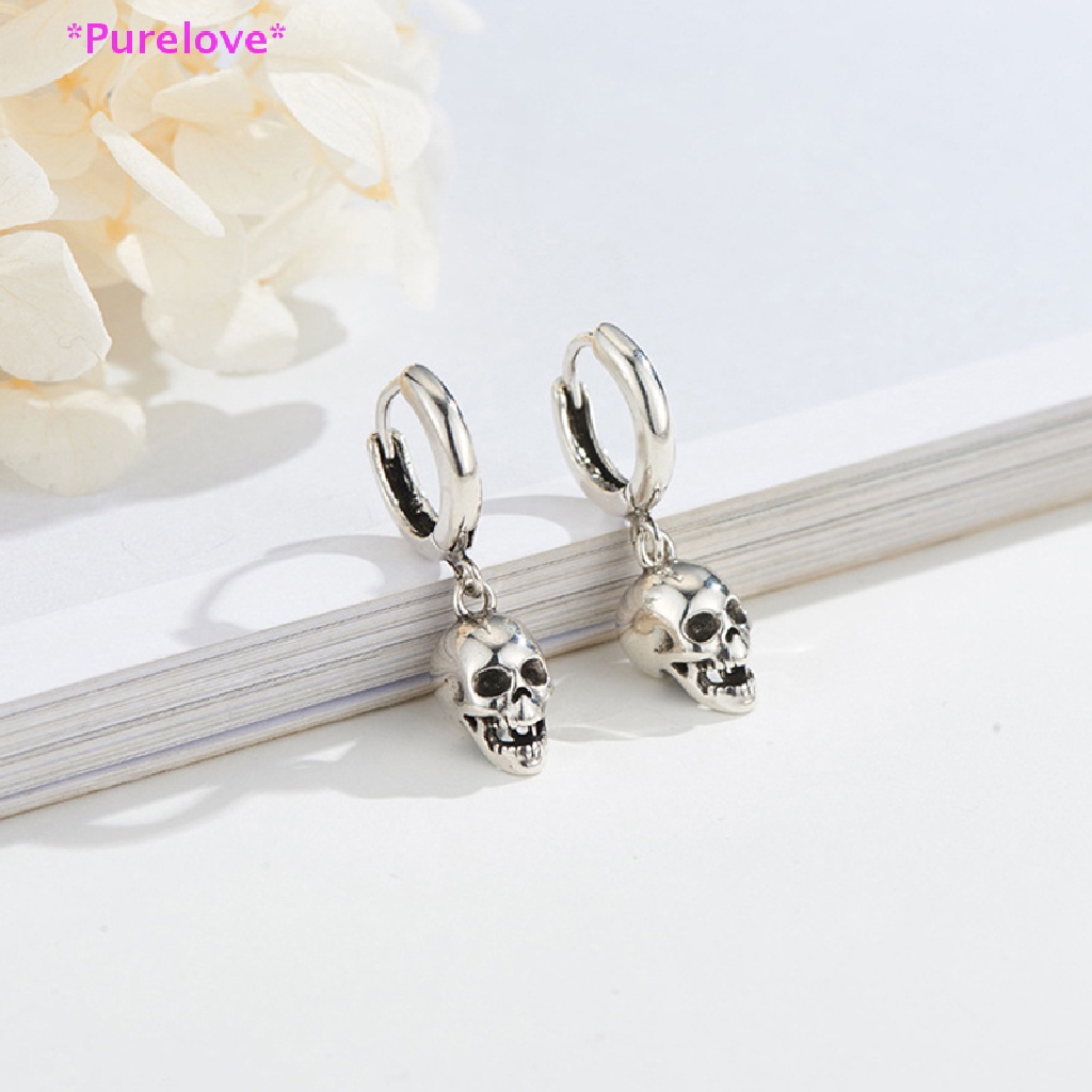 Khuyên Tai Mạ Bạc 925 Hình Đầu Lâu Sáng Tạo Quyến Rũ Dành Cho Nữ Mới