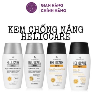 [BILL TBN/Ý] Kem chống nắng phổ rộng Heliocare Pigment/ Mineral Tolerance Fluid/ Water Gel 50ml