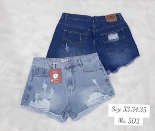 QUẦN SHORTS JEANS NỮ RÁCH